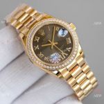 TR Factory 904L Steel Rolex Datejust 31mm Watch President Yellow Gold Diamond Bezel